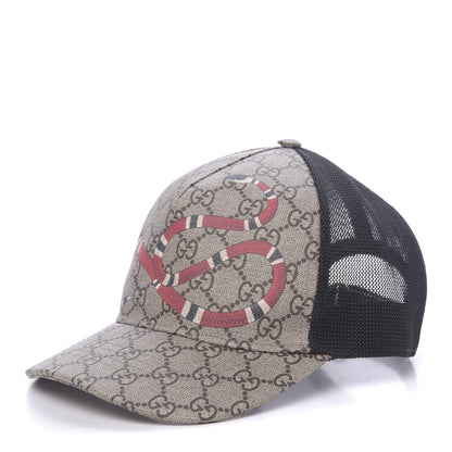 Gucci GG Supreme Monogram Kingsnake Print Baseball Hat S 57 Beige 1 of 7