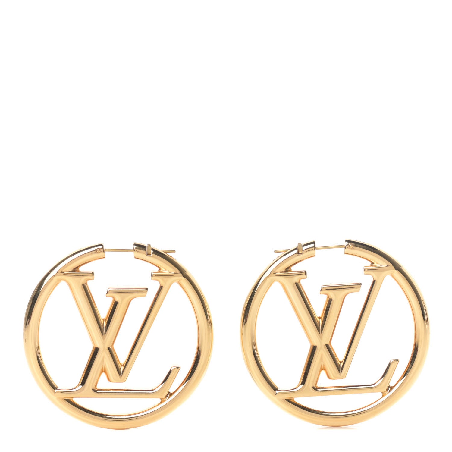 Louis Vuitton Metal Louise Hoop Earrings Gold 1 of 5