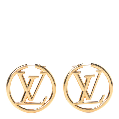 Louis Vuitton Metal Louise Hoop Earrings Gold 1 of 5