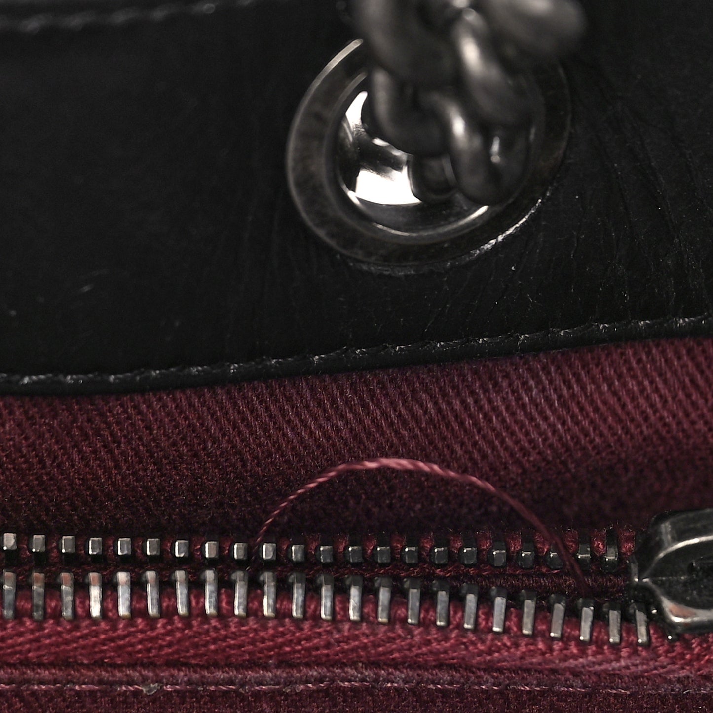 Glazed Calfskin Quilted Large Nameplate Shopping Tote Black
