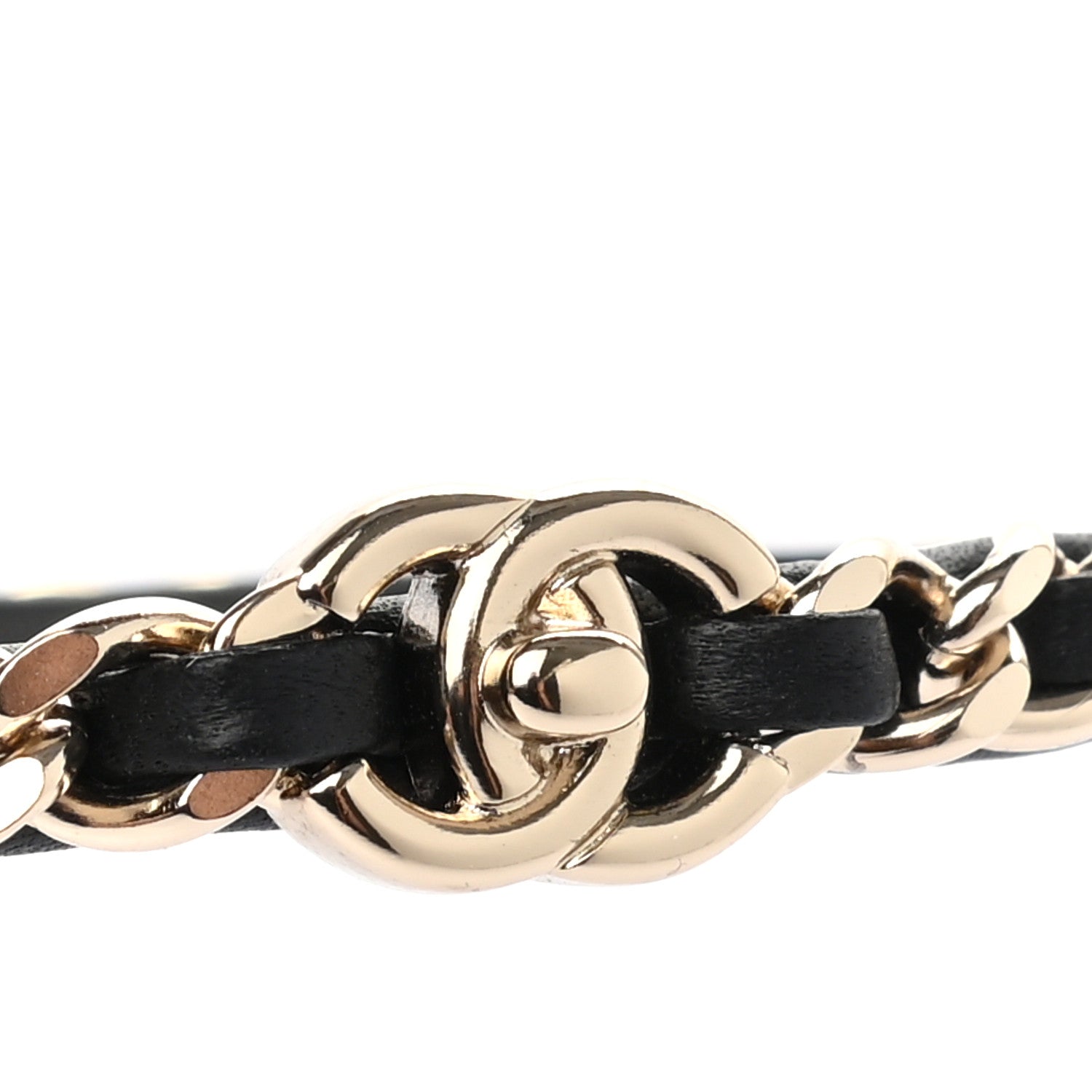 Chanel Metal Lambskin CC Turnlock Chain Headband Gold Black 4 of 6