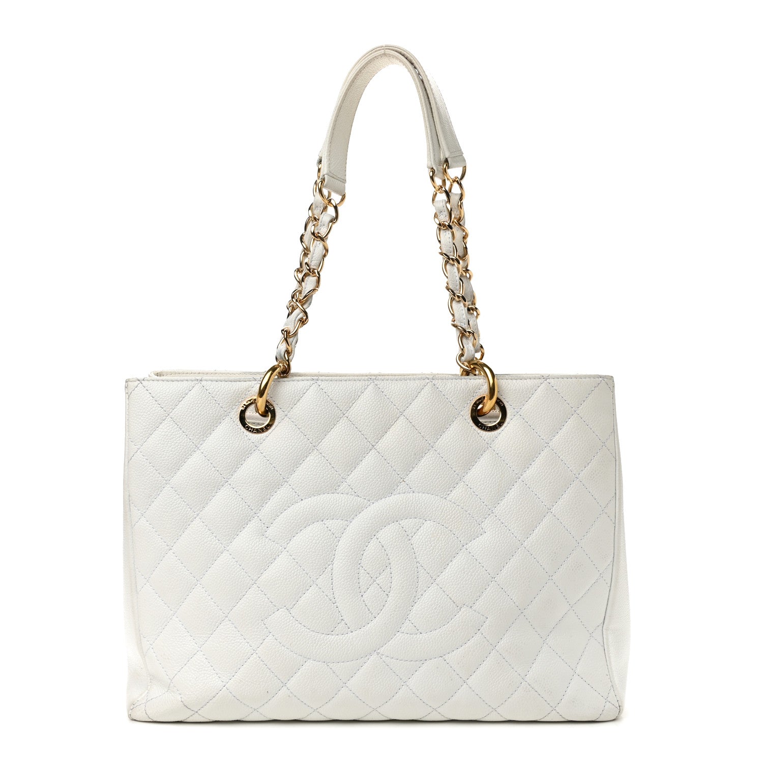 Chanel Caviar Quilted Grand Shopping Tote GST White 1 of 21