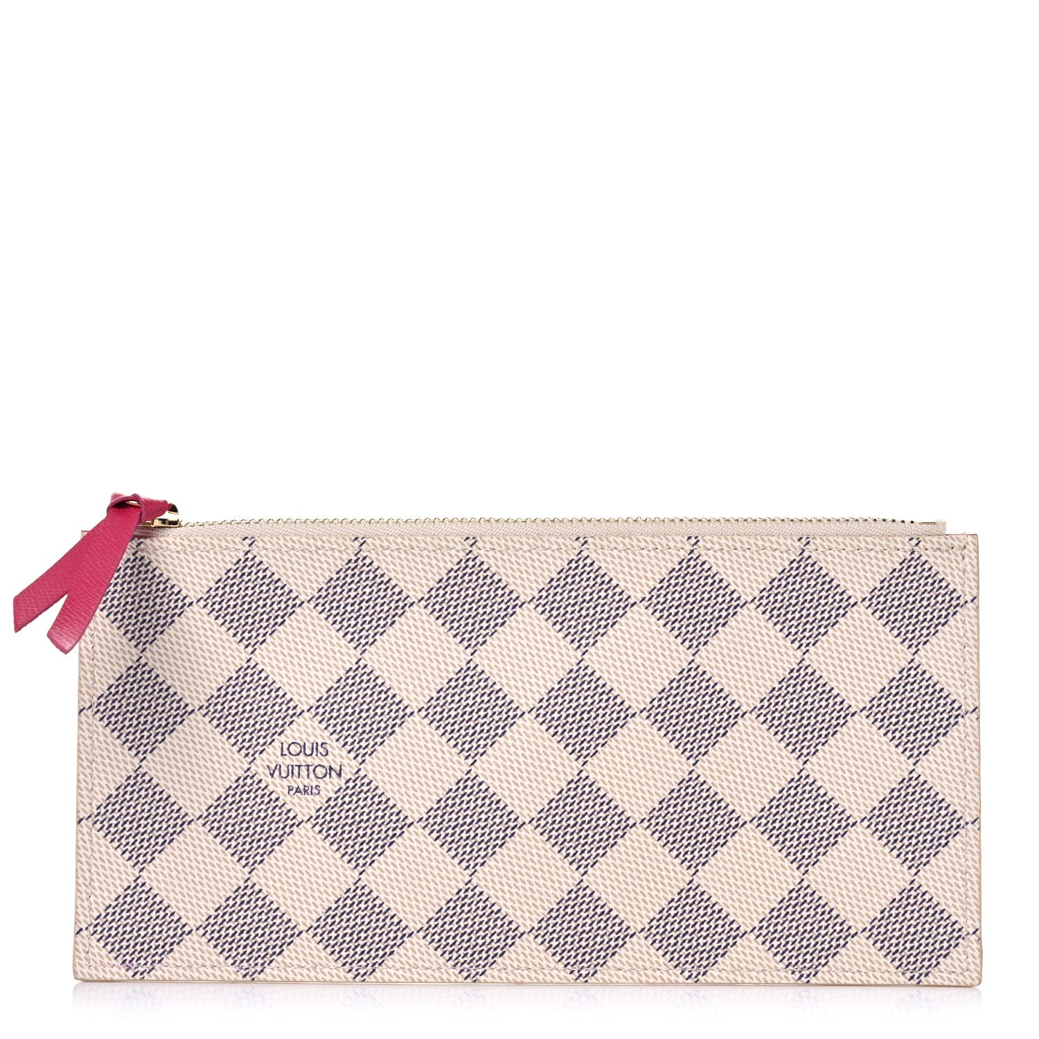 Louis Vuitton Damier Azur Felicie Chain Wallet Zippered Insert Fuchsia 1 of 6