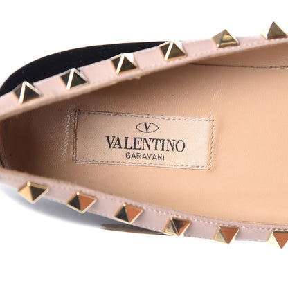 Valentino Garavani Patent Rockstud Ballerina Flats 39 Black Poudre 9 of 10