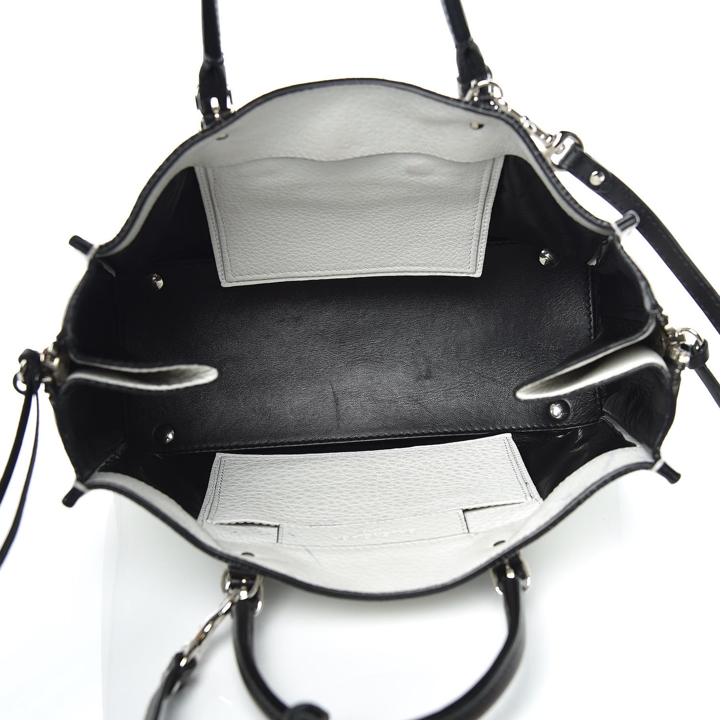 Veau Papier A6 Zip Around Tote White Black
