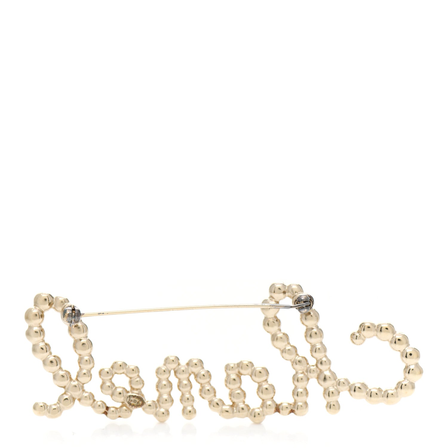 Chanel Metal Glass Swirling Pearls Brooch Pin Gold 3 of 5