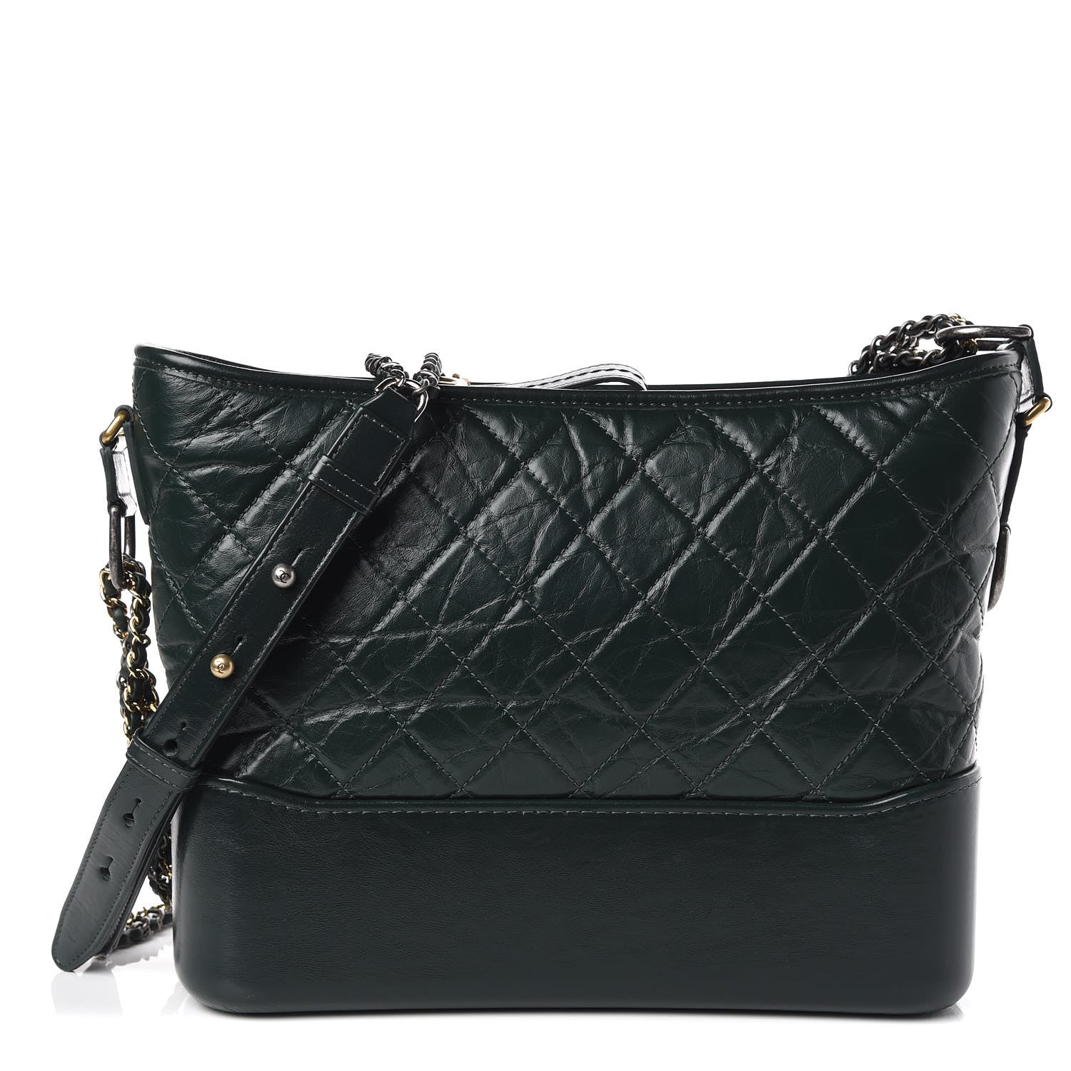 Chanel Aged Calfskin Quilted Medium Gabrielle Hobo Dark Green 1 of 9