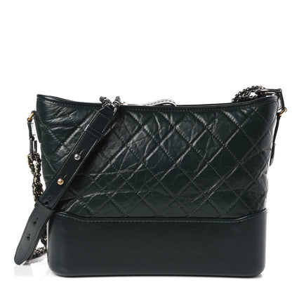 Chanel Aged Calfskin Quilted Medium Gabrielle Hobo Dark Green 1 of 9