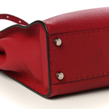 Fendi Cuoio Romano Selleria Bi-Color Medium Peekaboo Iconic Satchel Rosso Latte 12 of 18
