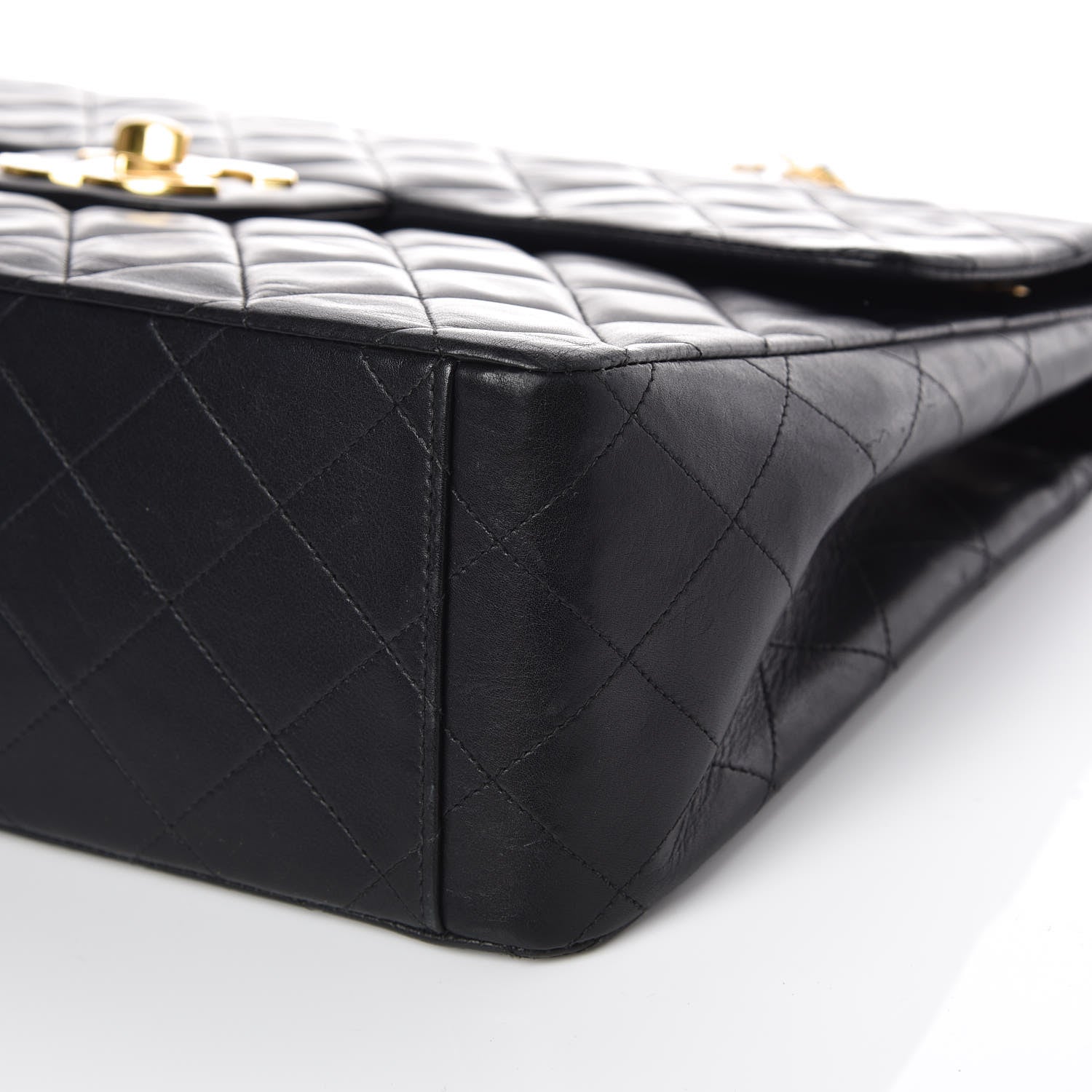 Chanel Lambskin Quilted XL Jumbo Single Flap Black 6 of 12