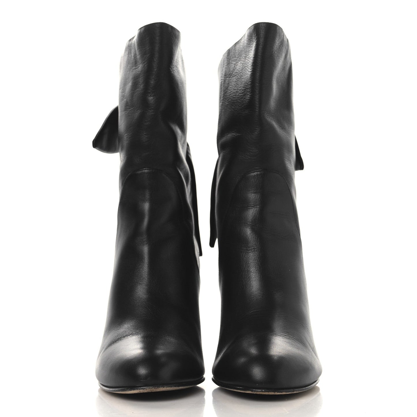Smooth Calfskin Malene 85 Bow Ankle Boots 41 Black