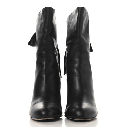 Jimmy Choo Smooth Calfskin Malene 85 Bow Ankle Boots 41 Black 3 of 9