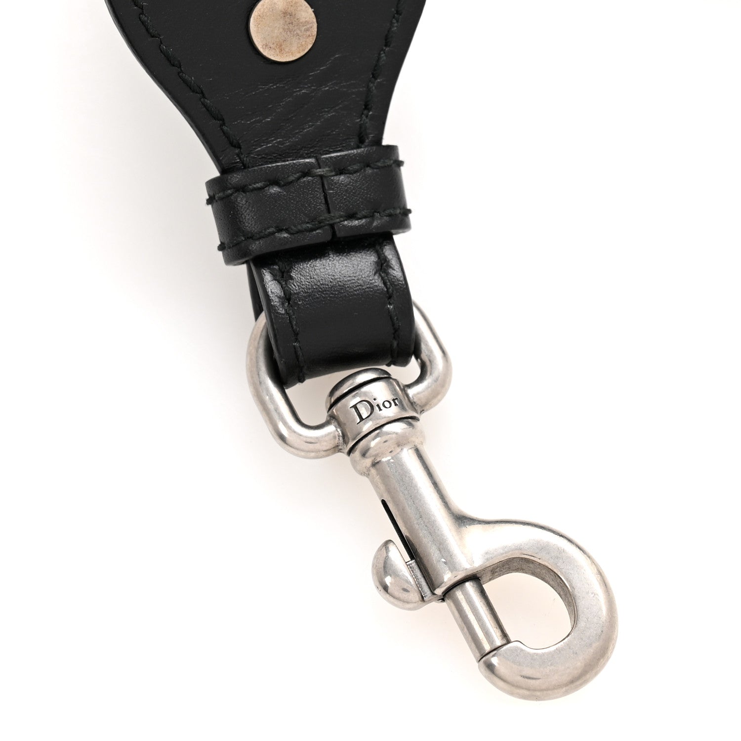 Christian Dior Calfskin D Fence Saddle Bag Adjustable Shoulder Strap Black 4 of 6