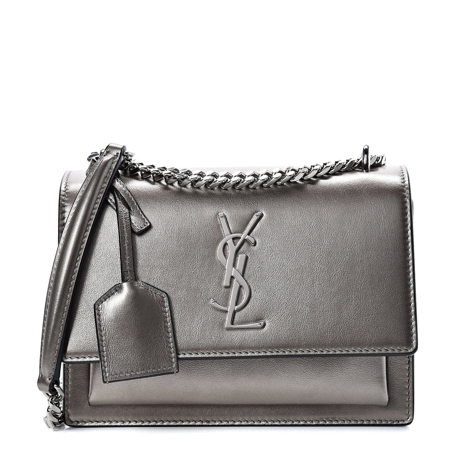 Metallic Calfskin Small Monogram Sunset Piombo