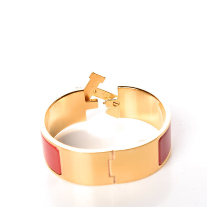 Hermes Enamel Wide Clic Clac H Bracelet PM Red 5 of 6