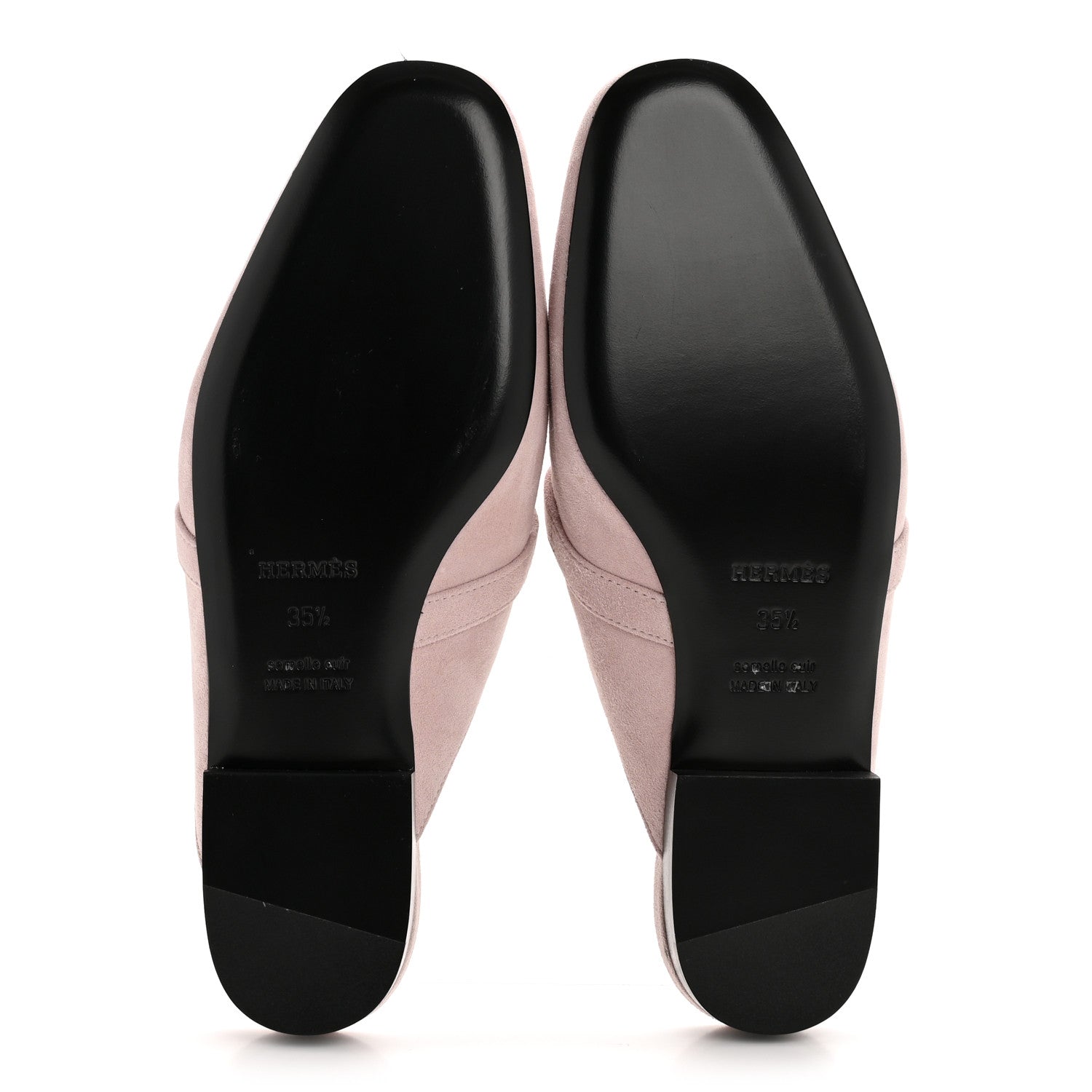 Hermes Suede Goatskin Oz Mules 35.5 Rose Porcelaine 6 of 11