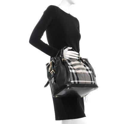Burberry Beat Check Medium Ellers Satchel Black 4 of 12