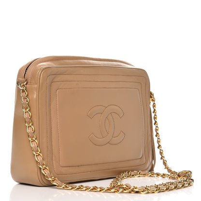 Chanel Lambskin Chevron Tassel Camera Case Taupe 3 of 9