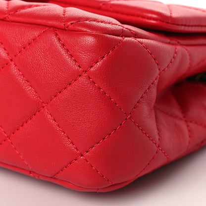 Chanel Lambskin Quilted Mini Rectangular Pearl Crush Flap Red 9 of 9