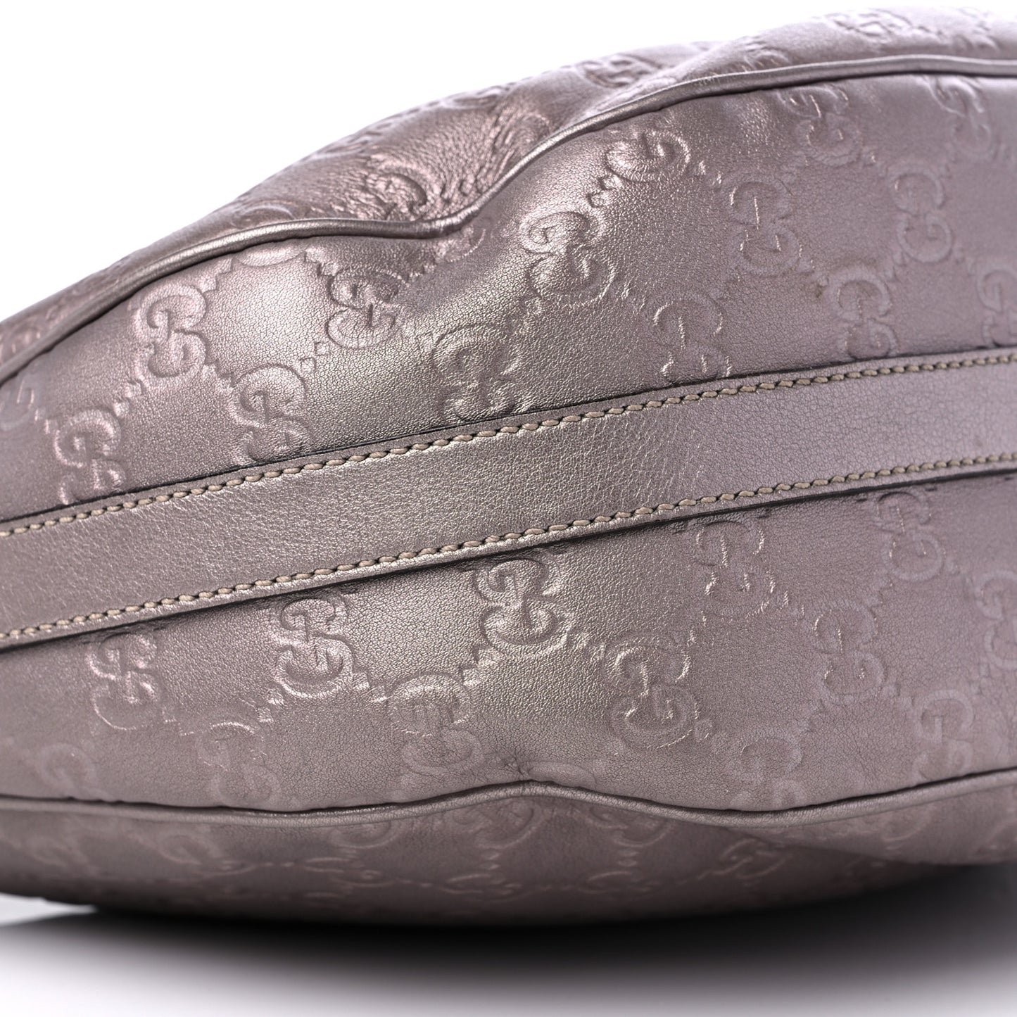 Metallic Guccissima Medium GG Twins Hobo Mauve