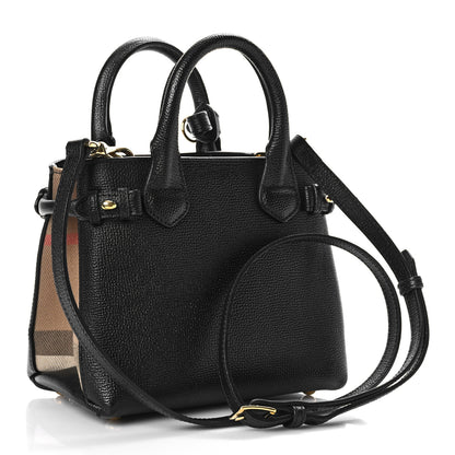 Burberry Derby Calfskin House Check Baby Banner Tote Black 3 of 8