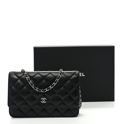 Chanel Lambskin Quilted Wallet On Chain WOC Black 11 of 11