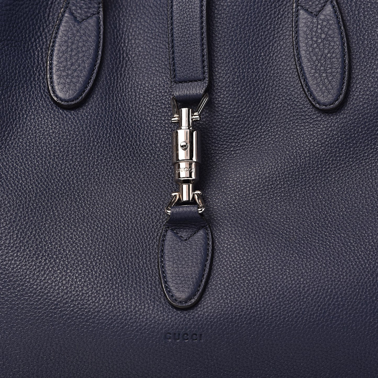 Soft Calfskin Medium Jackie Top Handle Bag Classic Blue Marine