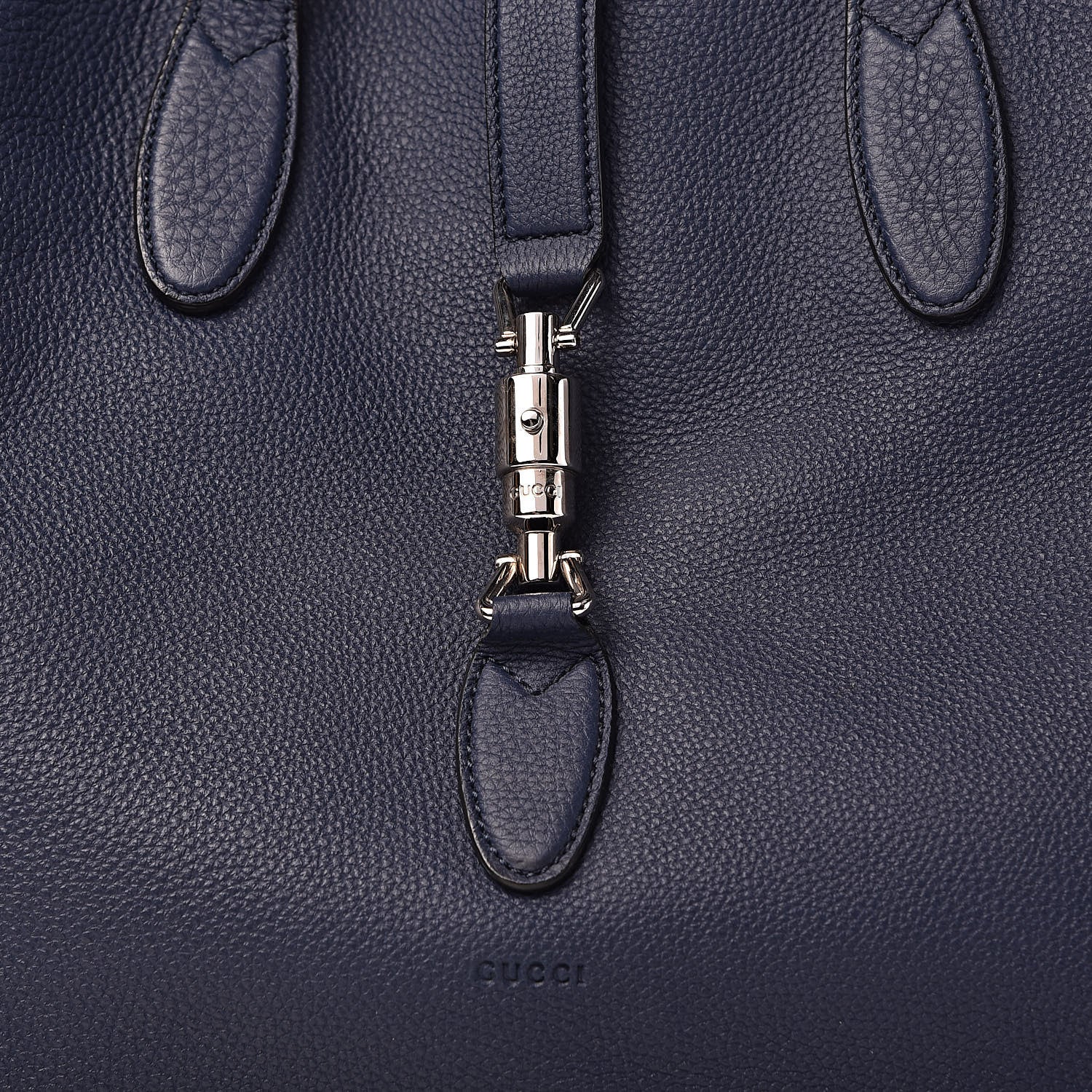 Gucci Soft Calfskin Medium Jackie Top Handle Bag Classic Blue Marine 17 of 17