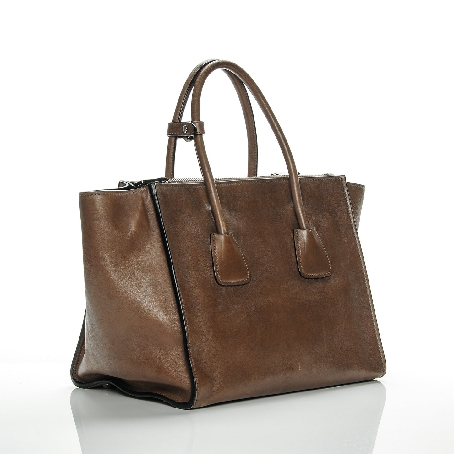 Glace Calf Twin Pocket Tote Argilla