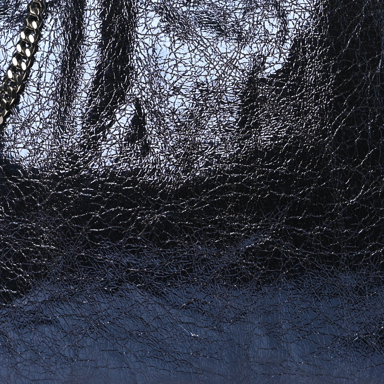 Stella McCartney Metallic Crackle Falabella Fold Over Tote Navy 7 of 10
