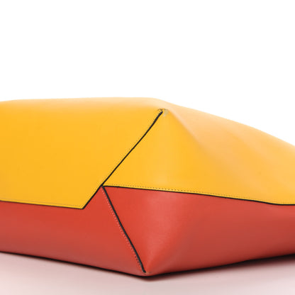 Celine Shiny Smooth Calfskin Zebra Printed Oversized Twisted Cabas Sunflower Light Ruby 7 of 9