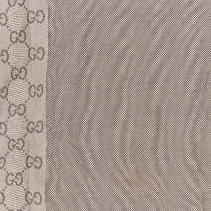 Gucci Wool GG Monogram HalfGG Fringe Scarf Ivory Beige 5 of 5