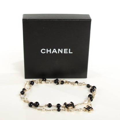 Chanel Pearl Beaded CC Long Necklace Black 6 of 6