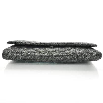 Chanel Glitter Fabric Quilted Clutch w Butterfly Chain 4 of 10