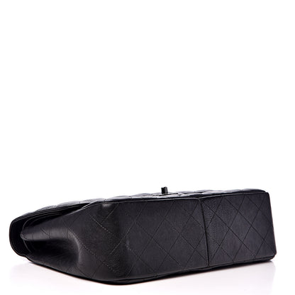 Chanel Crumpled Calfskin Quilted Jumbo Double Flap So Black 3 of 15