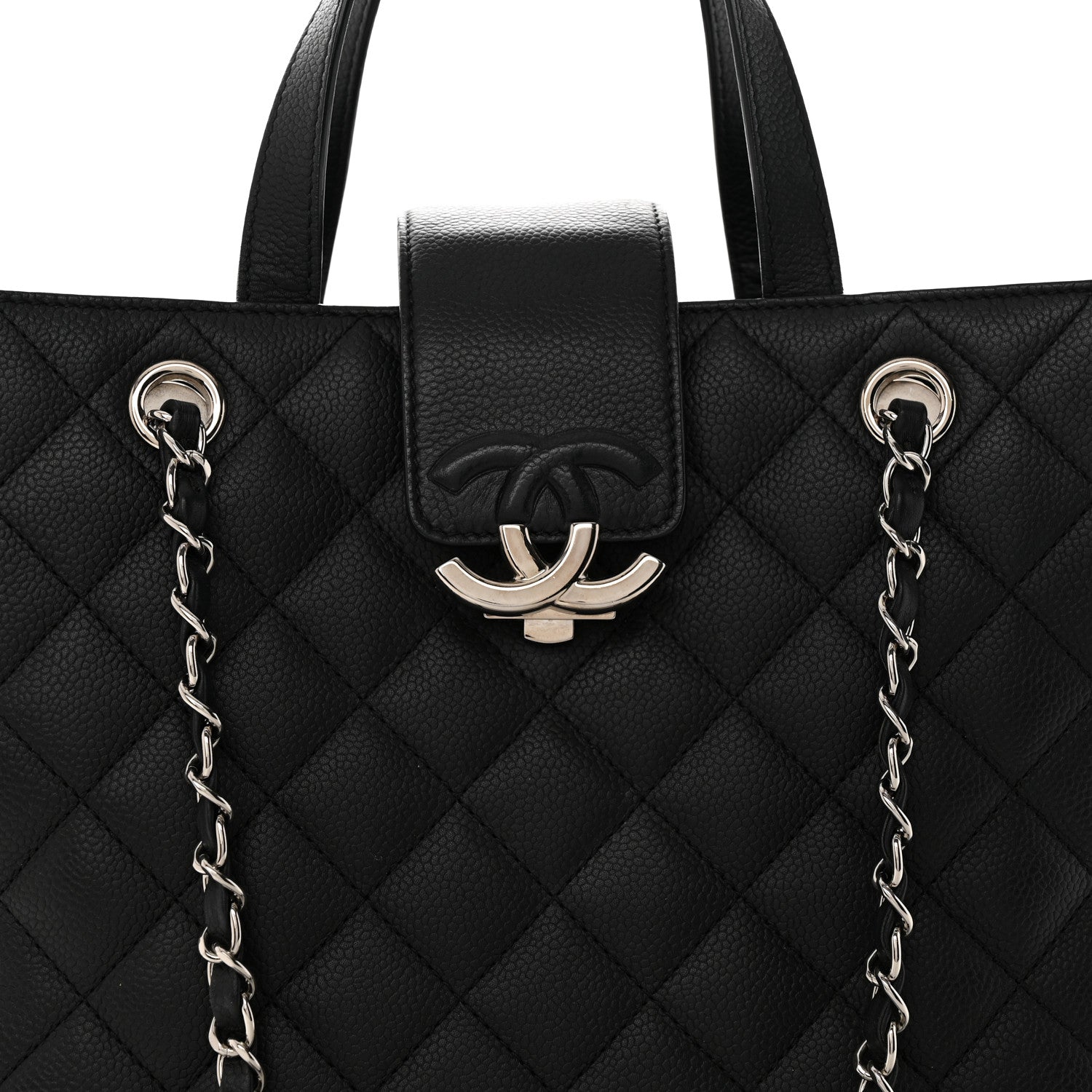 Chanel Caviar Quilted Small CC Box Shopping Tote Black 8 of 15