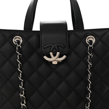 Chanel Caviar Quilted Small CC Box Shopping Tote Black 8 of 15