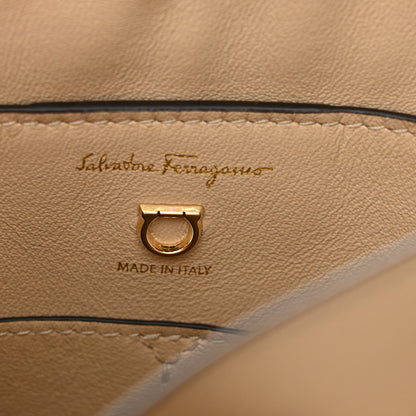 Salvatore Ferragamo Calfskin Fiori Print Margot Top Handle Satchel New White 5 of 8