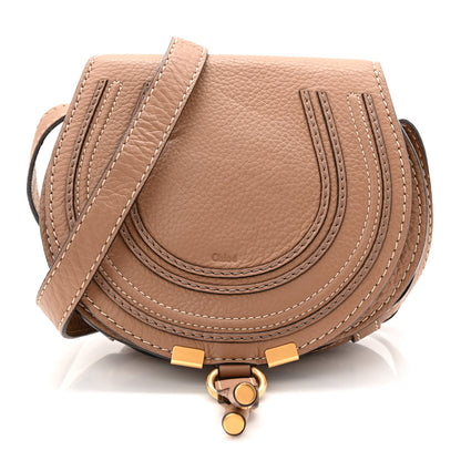Chloe Calfskin Mini Marcie Round Crossbody Bag Nut 1 of 10