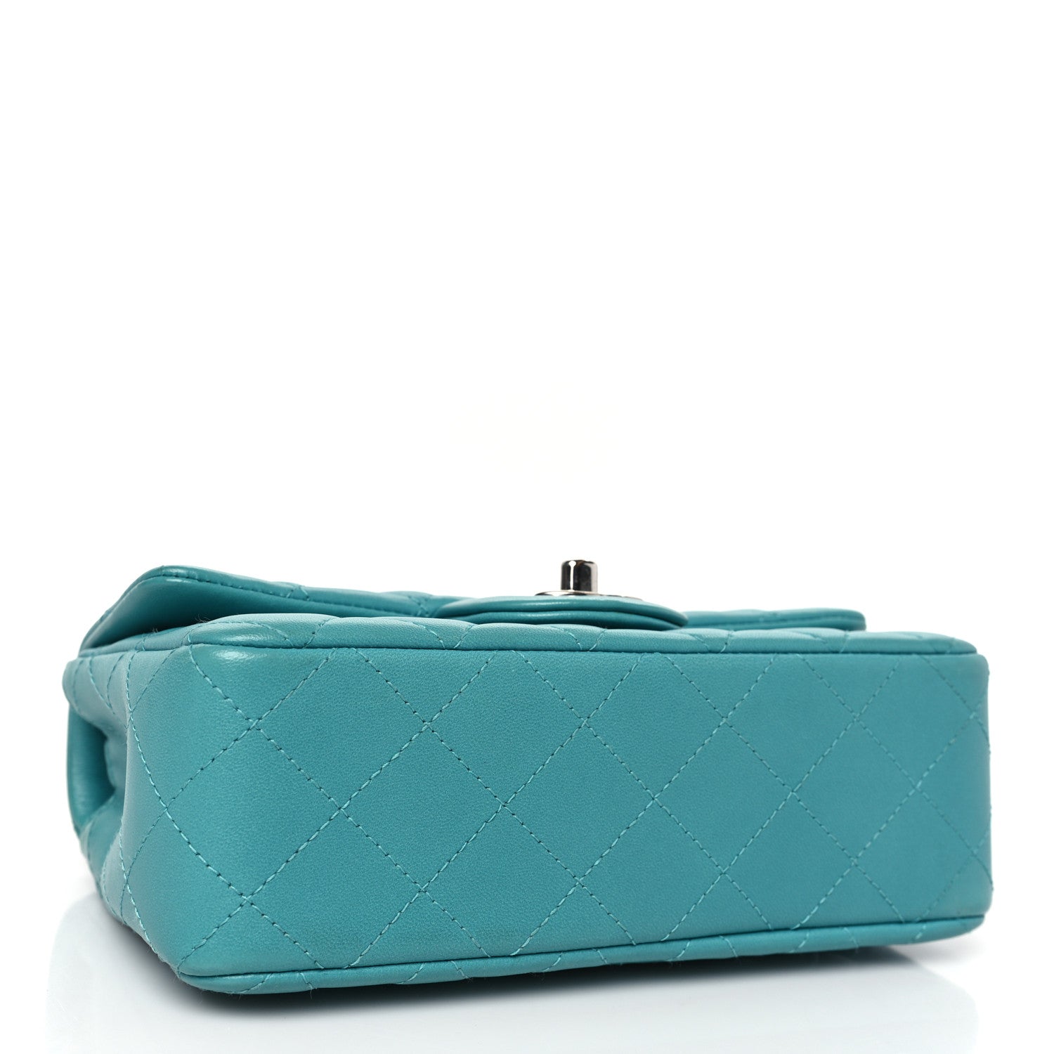 Chanel Lambskin Quilted Mini Rectangular Flap Turquoise 4 of 9