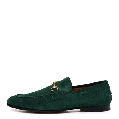 Gucci Suede Horsebit Mens Jordaan Loafers 10.5 Green 1 of 11