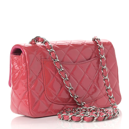Chanel Patent Calfskin Quilted Mini Rectangular Flap Pink 3 of 11
