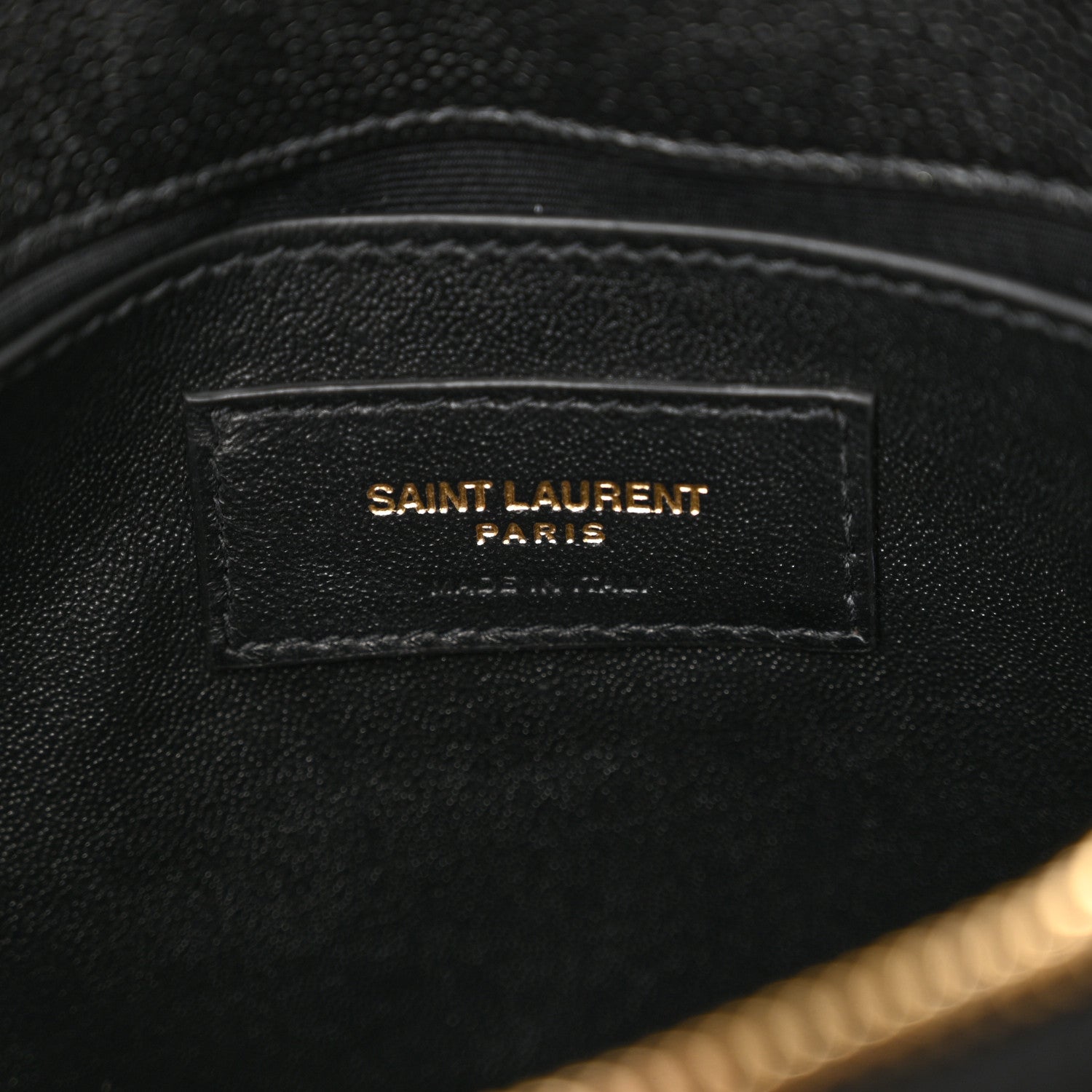 Saint Laurent Grain de Poudre Calfskin Y Quilted Monogram Small Loulou Chain Satchel Black 6 of 10