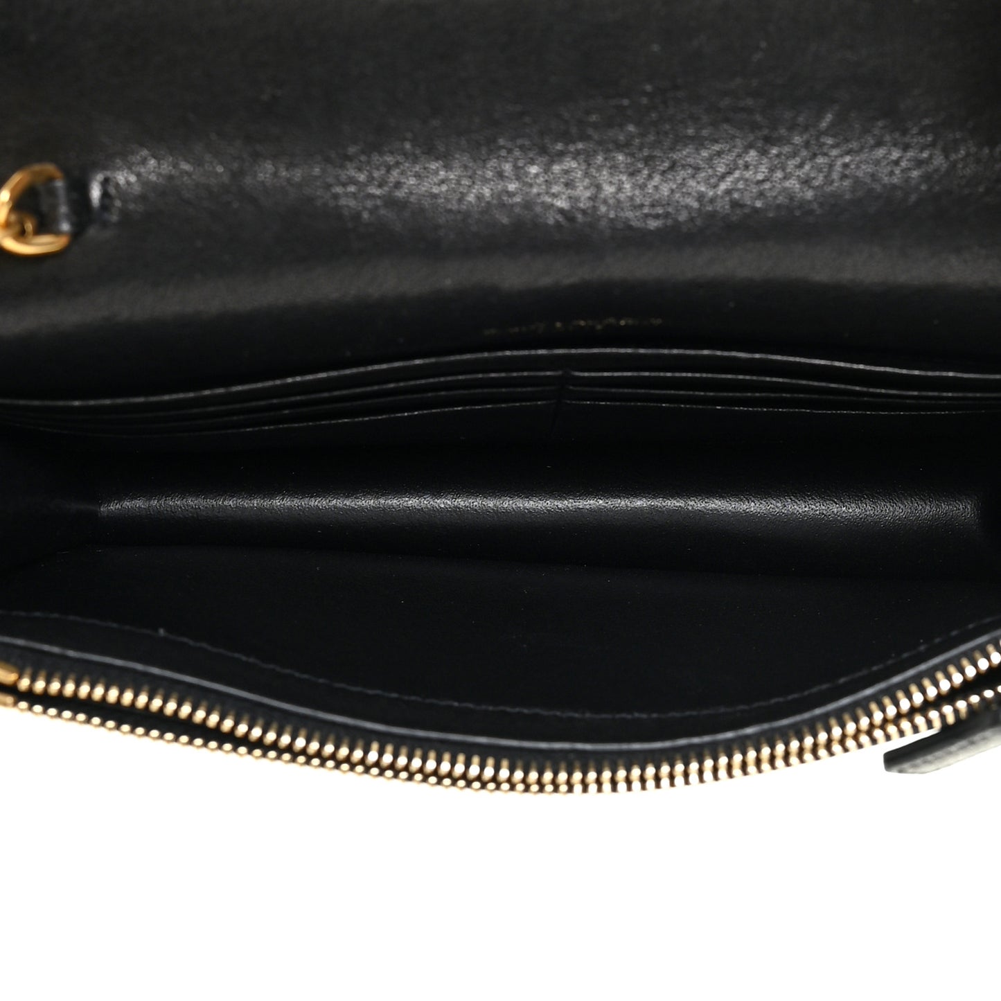 Smooth Calfskin Classic Monogram Kate Heart Tassel Heart Chain Wallet Black