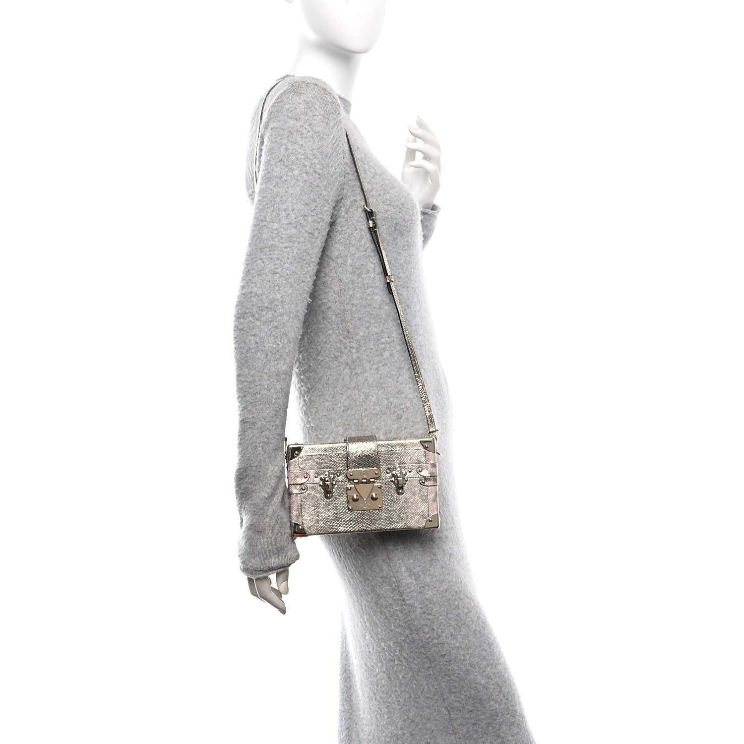 Louis Vuitton Lizard Petite Malle Silver 3 of 12