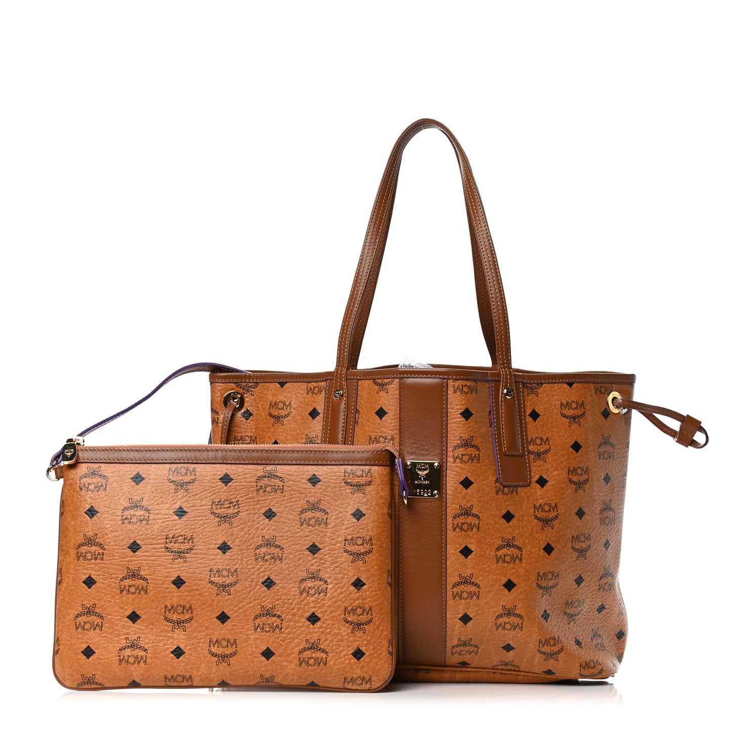 Visetos Medium Liz Reversible Shopper Tote Cognac
