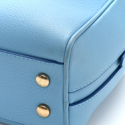 Burberry Soft Grain Calfskin Half Cube Bag Blue 14 of 18