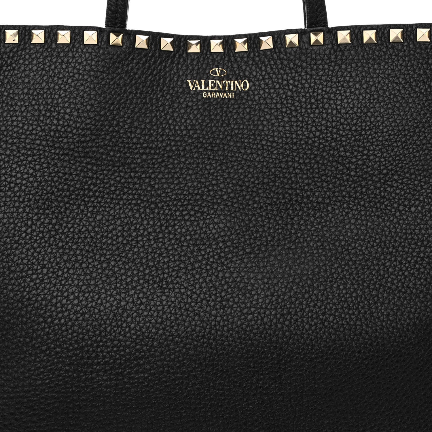 Valentino Garavani Grained Calfskin Rockstud Shoulder Tote Black 7 of 13