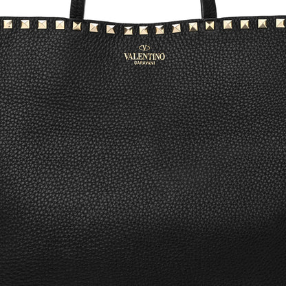 Valentino Garavani Grained Calfskin Rockstud Shoulder Tote Black 7 of 13