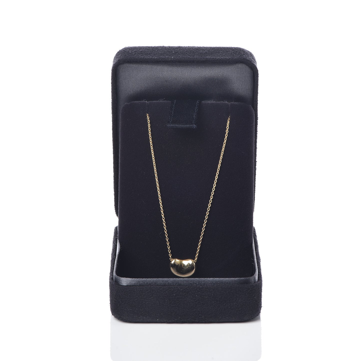 18K Yellow Gold 11mm Elsa Peretti Bean Pendant Necklace
